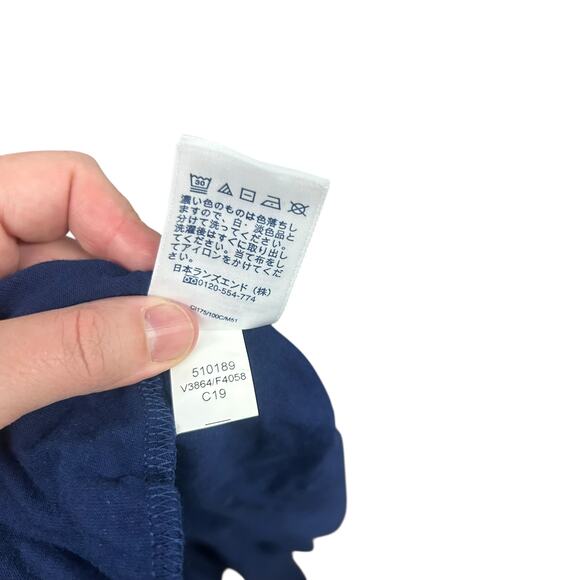 Coastal chic hoodie tunic dress Lands’ End‎ navy cotton embroidered size M - Picture 9 of 9